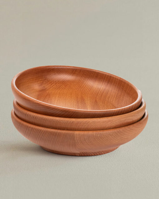 Deep wooden plate