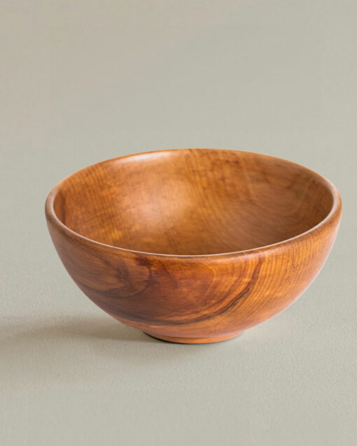 Wooden bowl for breakfast, soup, and desserts