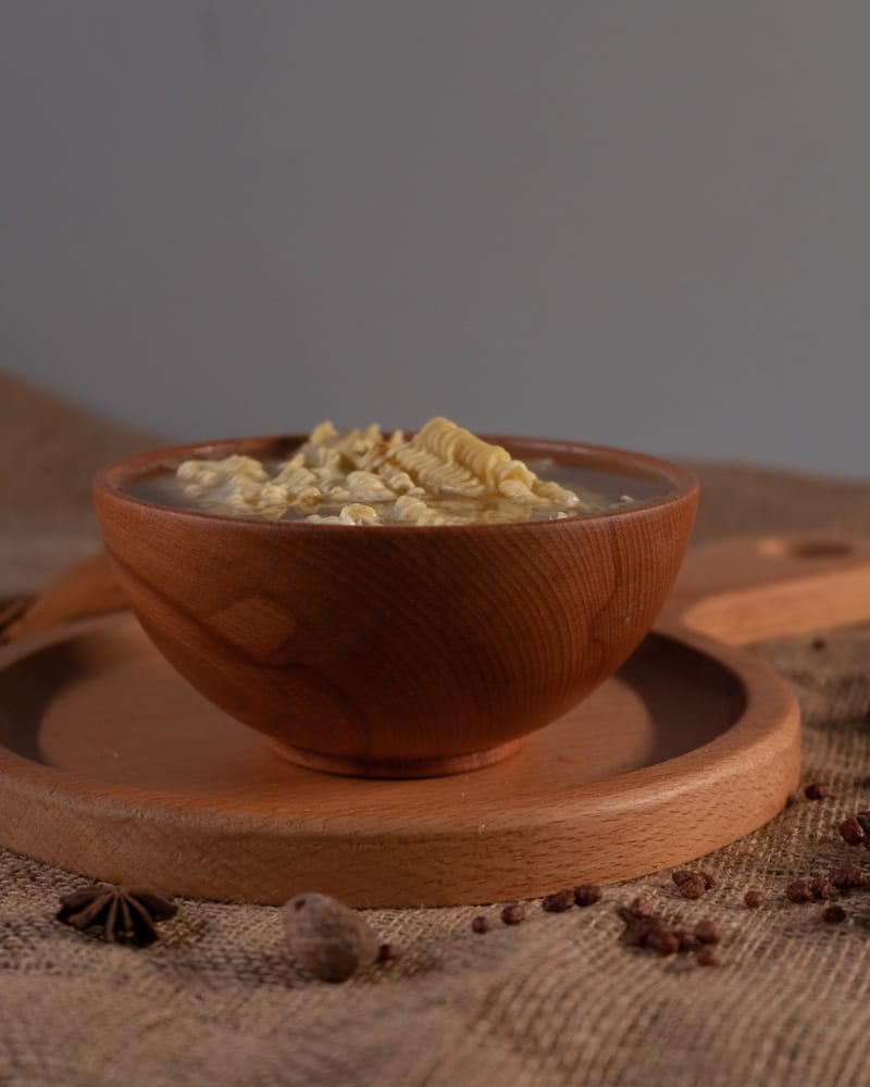 Wooden bowl for breakfast, soup, and desserts - woodin water