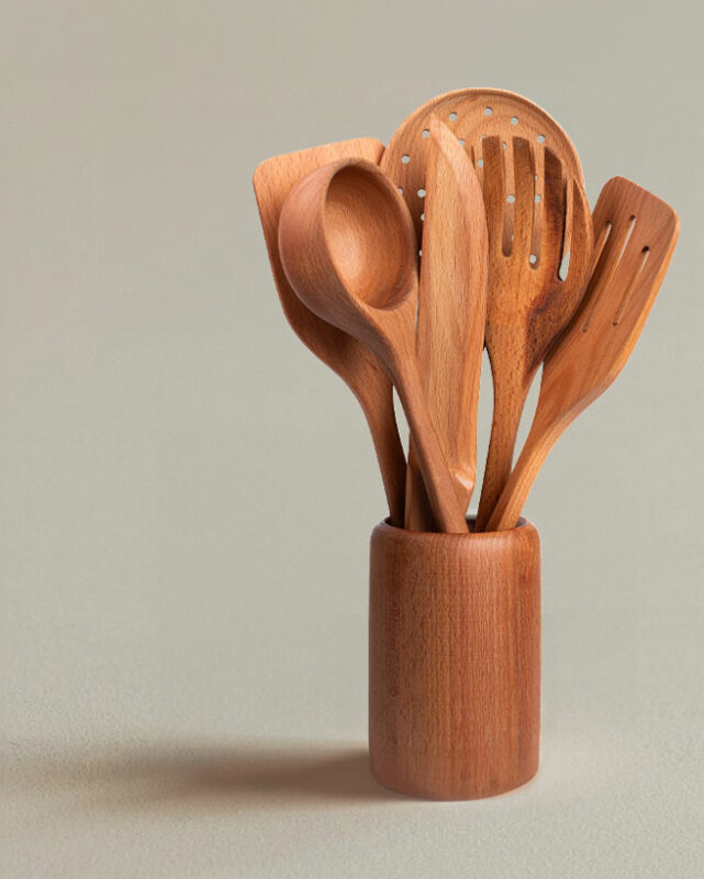 Wooden kitchen utensil set (7 pieces)