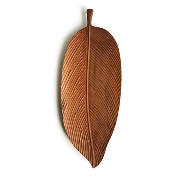 Wooden leaf refreshment plate (set of 3) - woodin water